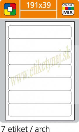 Print etikety farebné 191x39 mm A/4 100 hárkov